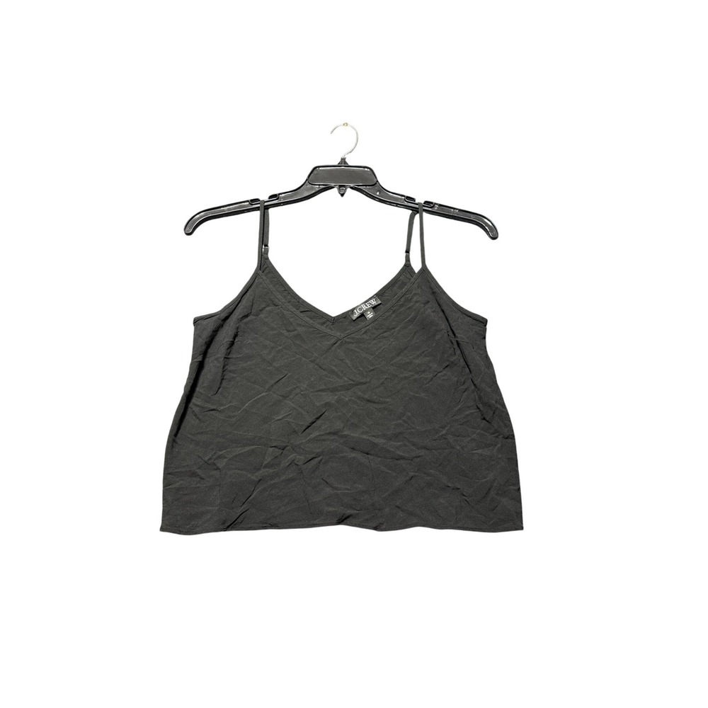 J.Crew Cami Tank Top Women 10 Black Excellent Adjustable Straps‎ Viscose CD018